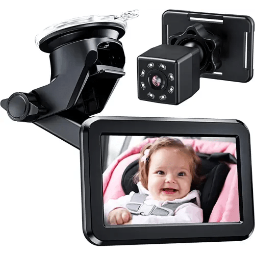 Itomoro Baby Car Mirror, Back Seat Baby Car Camera with HD Night Vision Function Car Mirror Display, Reusable Sucker Bracket, Wide View, 12V Cigarette Lighter, Easily Observe the Baby’s Move