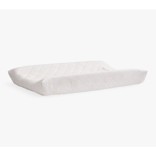 Oxford Stripe Quilted Changing Pad Cover