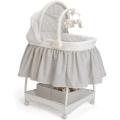 Delta Children Smooth Glide Bassinet, Silver Linings