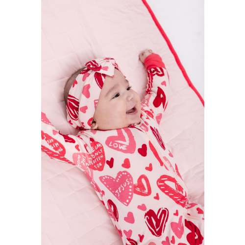 John 3:16 Pink PJ Footed Onesie Bamboo – Holy Pals
