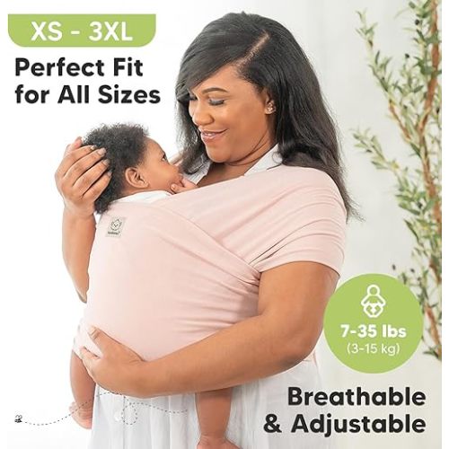 KeaBabies Baby Wrap Carrier - All in 1 Original Baby Carrier Newborn to Toddler Sling, Easy to Wear, Hands Free Bonding, Lightweight, Breathable Infant Wraps (Terracotta)