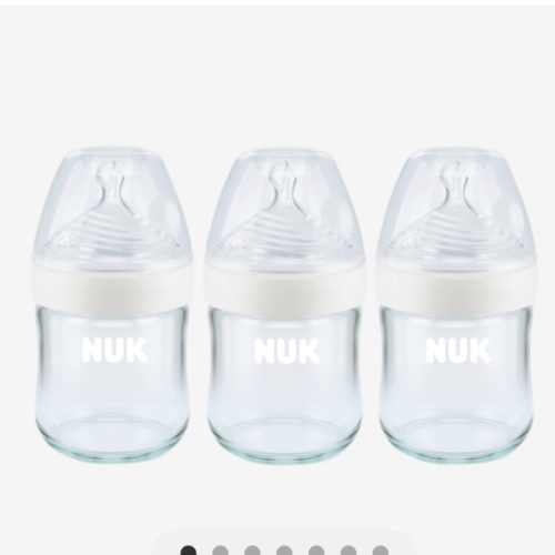 NUK Simply Natural Glass Baby Bottles, 4 oz, 3 Pack