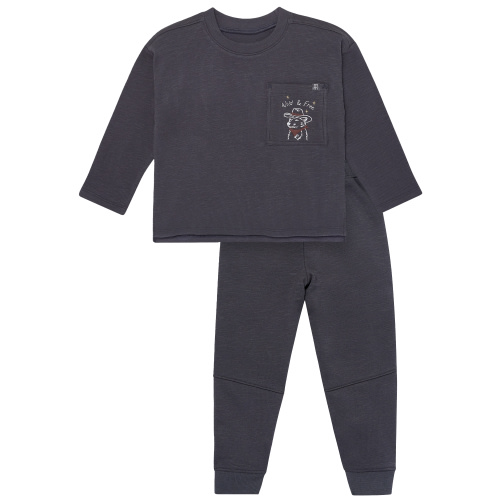 Modern Moments by Gerber Toddler Boy Organic Long Sleeve Tee and Sweatpant Outfit Set, Sizes 12 Months - 5T