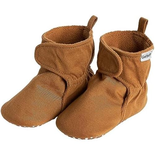 Gerber Baby Fleece Lined Wrap Fasten Non Skid Soft Slipper Booties