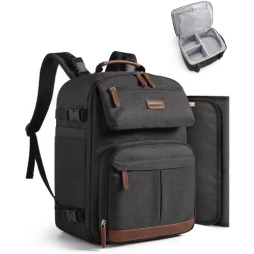 mommore Diaper Bag Backpack Multi-Pocket Travel Baby Bag with Changing Pad
