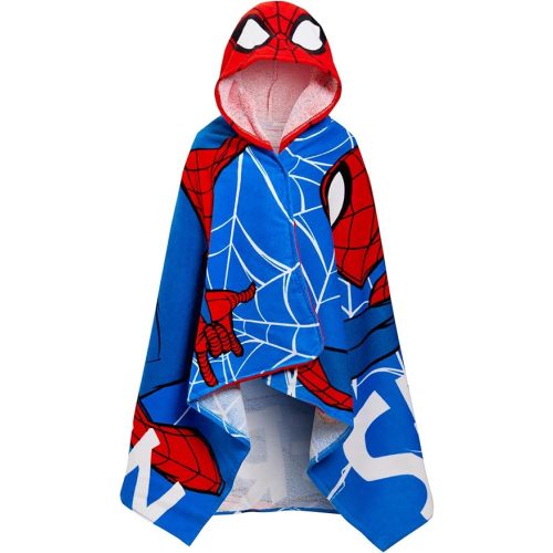 Spiderman Hooded Towel 100% Cotton Dress Up Avengers Poncho Kids Bath Beach Towel Swimming Wrap Boys Changing Robe