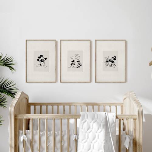 Mickey Mouse, Steamboat Mouse, Set of 3, Classic Art Prints, Classic Nursery Art