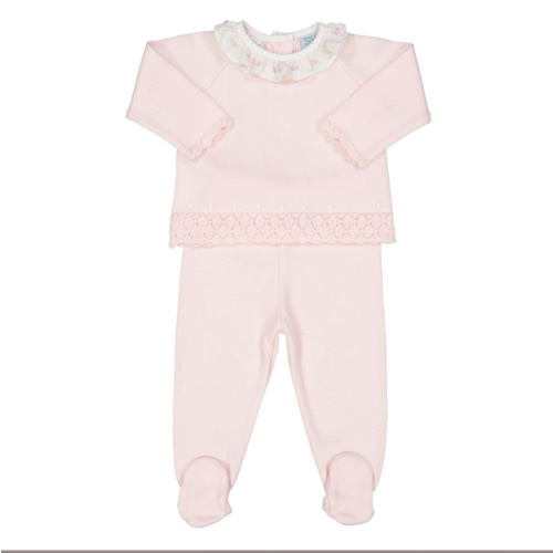 Rose Ruffle Collar Diamond Knit Set I Feltman Brothers
