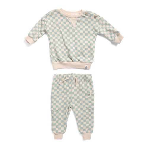Newborn Boys 2pc Checkered Sweatshirt And Joggers Set | Baby Boys (0-24m) | Marshalls