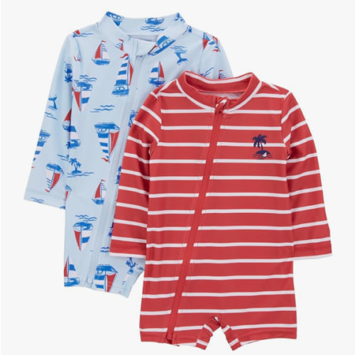 Simple Joys by Carter's Boys' 2-Pack 1-Piece Zip Rashguards