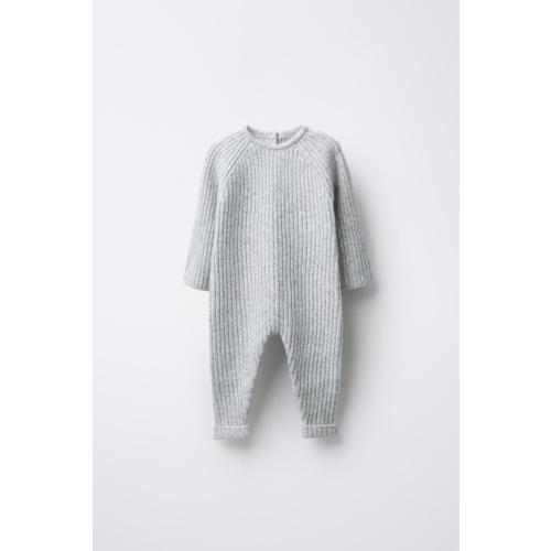 RIBBED KNIT JUMPSUIT - Gray marl | ZARA United States