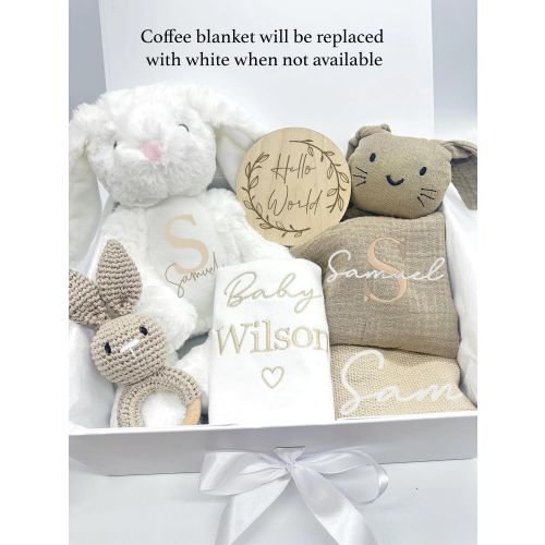 Personalised Neutral Newborn Baby Gift Box, Baby Gift Set, New Baby Gift, Baby Shower Gift, Newborn Hamper, Baby Blanket, Newborn Baby Gift