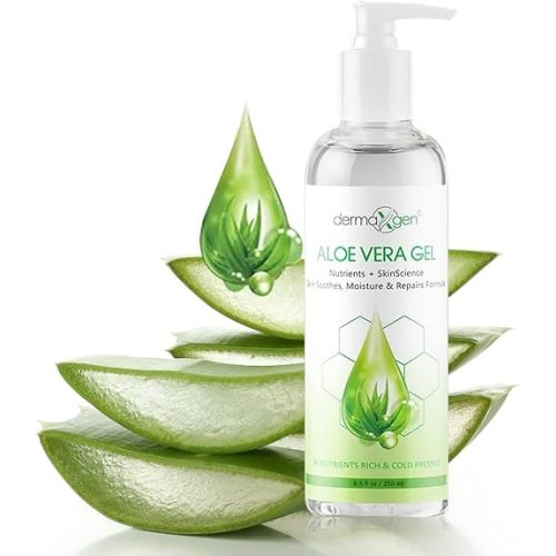 Aloe Vera Gel With Witch Hazel + Vitamin C + Vitamin E - Skin Soothes, Moisture And Repair Formula, Nutrients Rich And Cold Pressed 8.5 Fl Oz/ 250 Ml