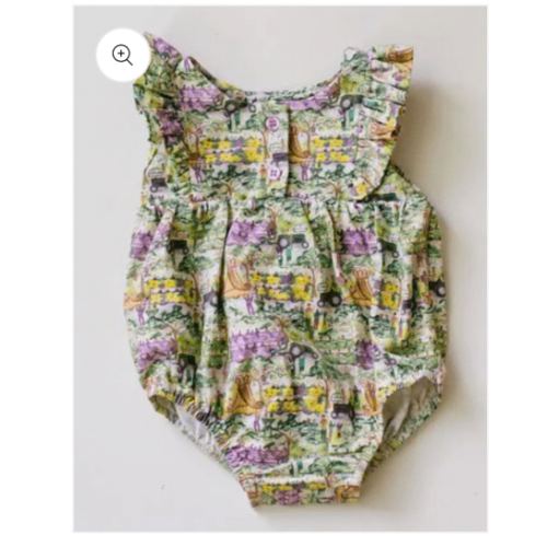 Ollie Jay Baby Girls Betsy Romper Bubble in Mardi Gras Print – Best Dressed Child