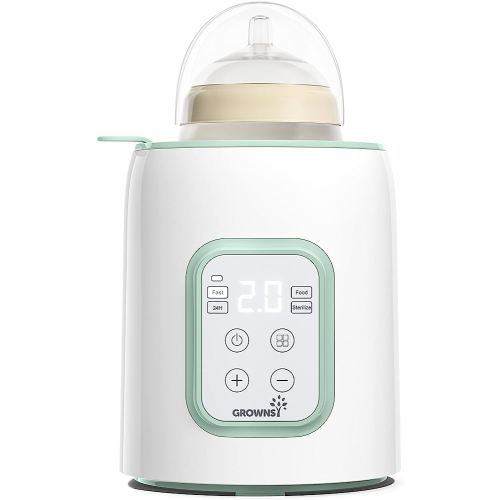 GROWNSY Baby Bottle Warmer, 8-in-1 Fast Baby Milk Warmer with Timer for Breastmilk or Formula, Accurate Temperature Control, 24H Keep, Food Heater&Defrost BPA-Free Bottle Warmer for All Bottles- Green