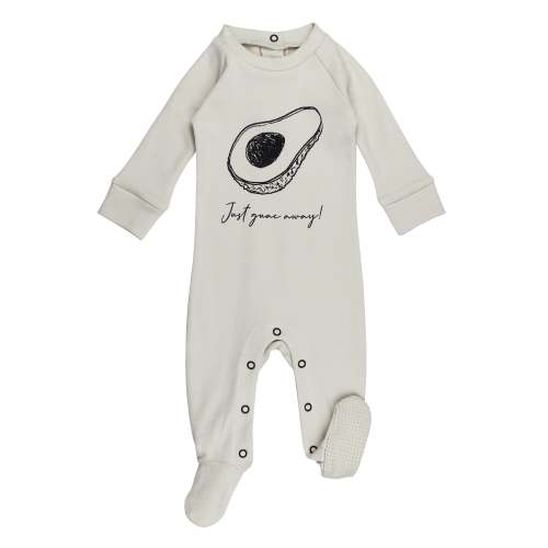 Organic Raglan Footie in Stone Avocado