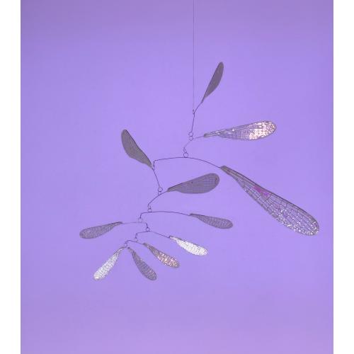 Modern Hanging Mobile Art Translucent Dragonfly colorshifting Kinetic Sculpture