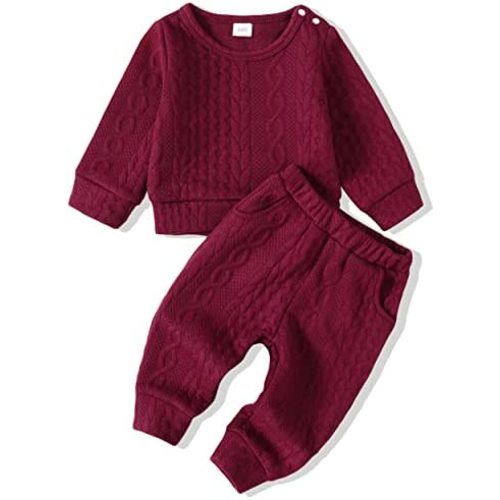 Renotemy Newborn Infant Baby Girl Clothes Outfits Fall Winter Long Sleeve Sweatshirts Pants Cute Baby Girl Outfits Set