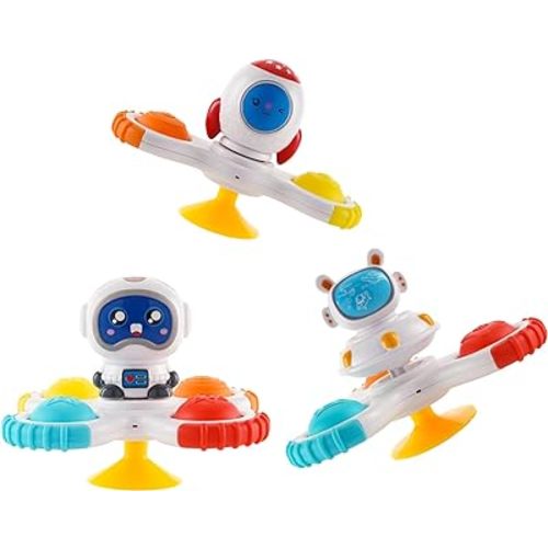 Hundredmore Suction Cup Spinner Toy for Baby 12-18Months, Bath Toys for Toddlers 1-3, Boys and Girls 1st Birthday Sensory Toys Gifts
