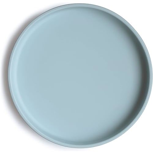 mushie Classic Silicone Suction Plate | BPA-Free Non-Slip Design (Powder Blue)