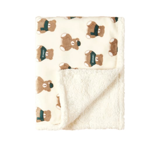 TELOLY Toddler Blanket,Soft Baby Swaddle Blanket,Cozy Neutral Baby Blankets for Fall/Winter,Green Bear