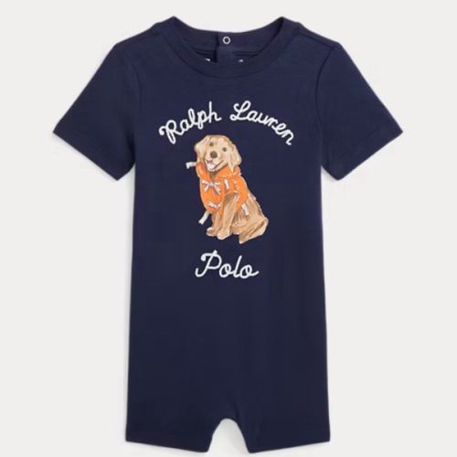 Dog-Print Cotton Jersey Shortall