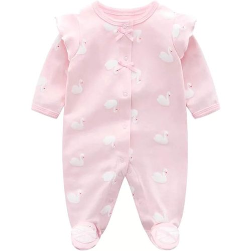 Baby One Piece Romper Soft Cotton Sleepwear Footed Jumpsuit for 0-12 Month Infant