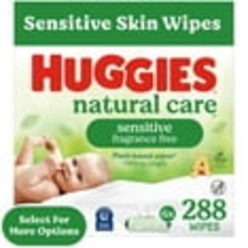 Huggies Natural Care Sensitive Baby Wipes, Hypoallergenic, Dermatologist Tested, 6 Pack, 288 Total Ct