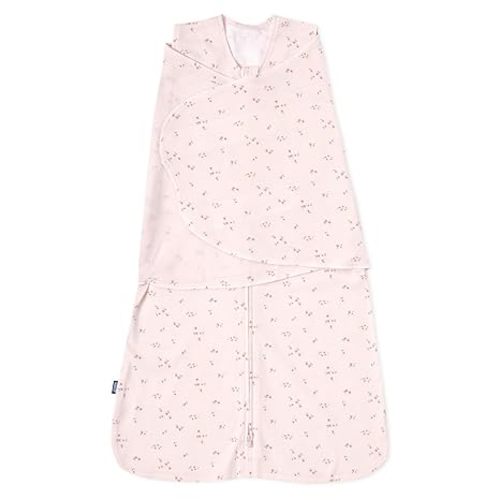 HALO 100% Cotton Sleepsack Swaddle, 3-Way Adjustable Wearable Blanket, TOG 1.5, Pink Floral, Small, 3-6 Months