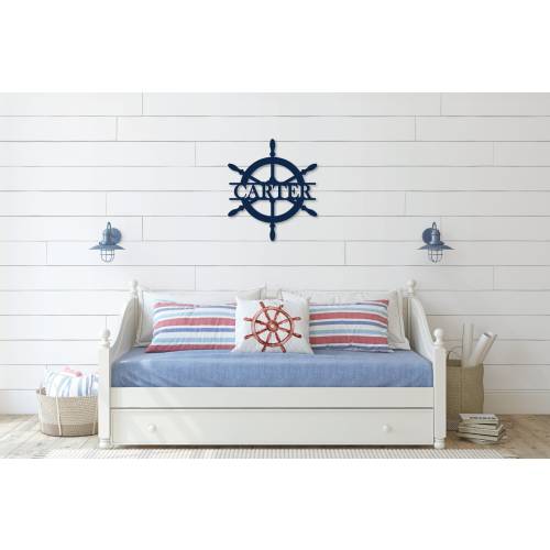 Ship Wheel personalized name sign, custom family name sign, nautical name sign, ship steering wheel decor, nautical decor, nautical inspo