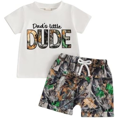 Toddler Baby Boy 2 Piece Outfits Letter Print Short Sleeve T Shirt Elastic Waist Shorts Set Summer Clothes