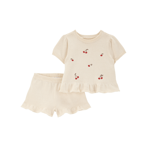 Baby 2-Piece Cherry Peplum Top & Short Set - Carter's | Carter's