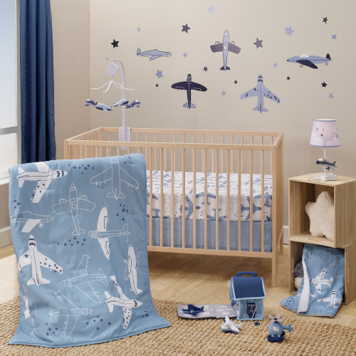 Bedtime Originals Little Aviator 3-Piece Airplane Nursery Baby Crib Bedding Set