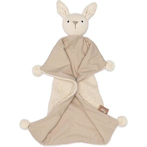 Crane Baby Lovey Blanket, Ollie The Bunny Lovey, 100% Organic Cotton Baby Security Blanket, Security Blankets for Babies, Gift Ideas for New Baby, Bunny Baby Gifts, Baby Neutral Gifts, Bunny Lovey