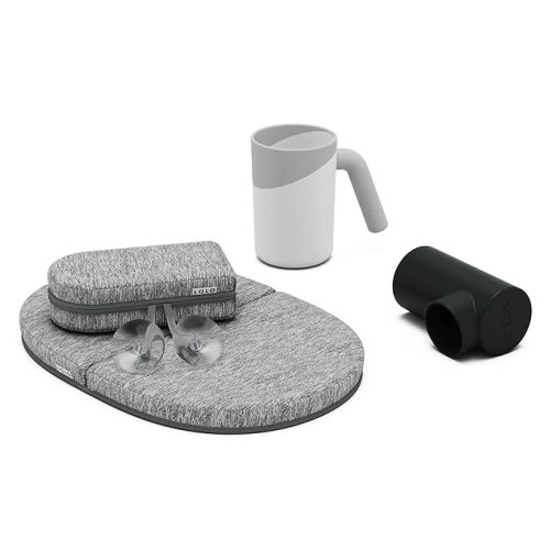 Lalo Bathtime Essentials - includes Knee & Elbow Saver, Rinse Cup, & Spout Cover - Comfortable & Secure Baby Bath Essentials Made with Safe, Durable Materials and Easy to Clean - Licorice