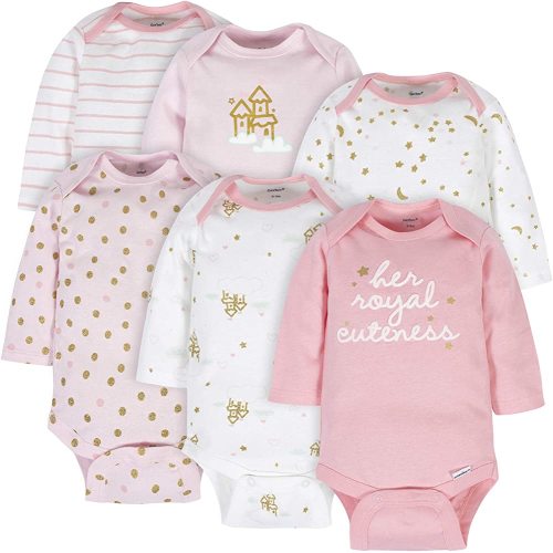 Gerber Baby-Girls 6-Pack Long-Sleeve Onesies Bodysuits