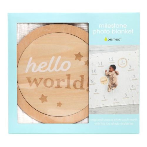 Pearhead Baby Milestone Blanket and Photo Prop Set - 3pk