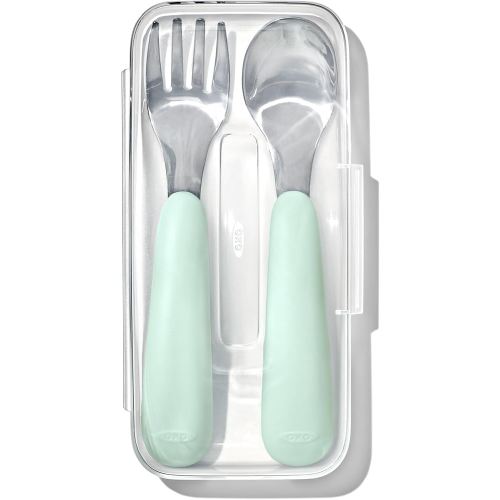 OXO Tot On-The-Go Fork and Spoon Set - Opal