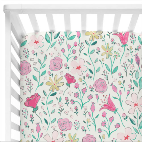 Paris Petals Crib Sheet