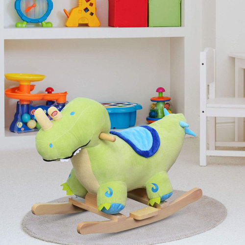 Qaba Kids Plush Toy Dinosaur Ride Rocking Horse & Reviews | Wayfair