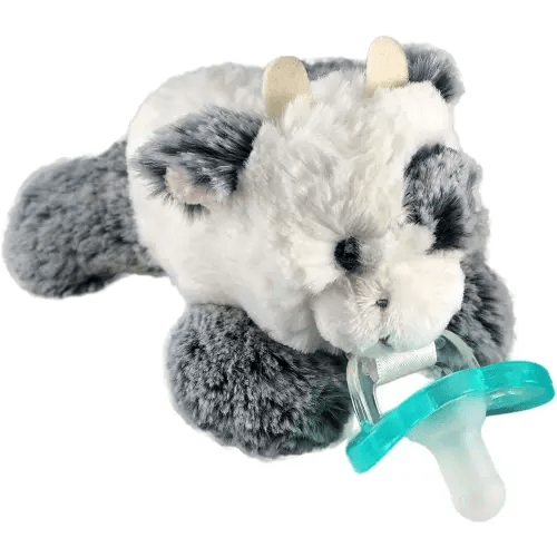 RaZbaby JollyPop Pacifier, Holder w/Detachable Baby Pacifier, Stuffed Animal RaZbuddy, All Ages 0M+, 100% Medical Grade USA Made Silicone Pacifier, Machine Washable, Easy to Hold – Cow