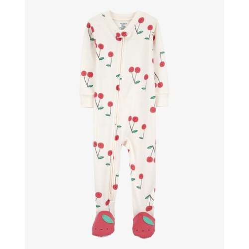 Baby Cherry Print Snug Fit Cotton Footie 1-Piece Pajamas - White - Carter's | Carter's