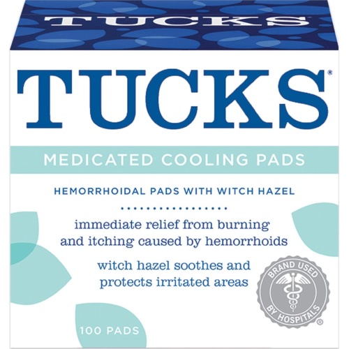 TUCKS Medicated Cooling Pads, 100 Count – Pads with Witch Hazel, Cleanses Sensitive Areas, Protects from Irritation, Hemorrhoid Treatment, Medicated Pads Used By Hospitals