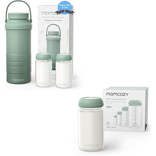 Momcozy 22oz Portable Breast Milk Cooler & Momcozy Natural Baby Bottle