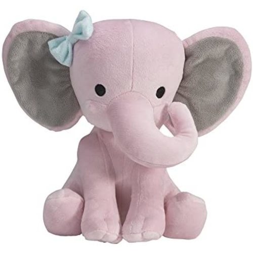 Bedtime Originals Twinkle Toes Pink Elephant Plush, Hazel, 1 Count (Pack of 1)