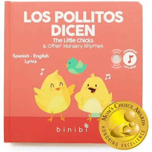 Binibi Spanish Musical Book for Babies & Toddlers 1-3 Los Pollitos Dicen & Other Nursery Rhymes | Spanish Learning for Kids | Bilingual Children's Book | Sound Book | Libro en español para bebés