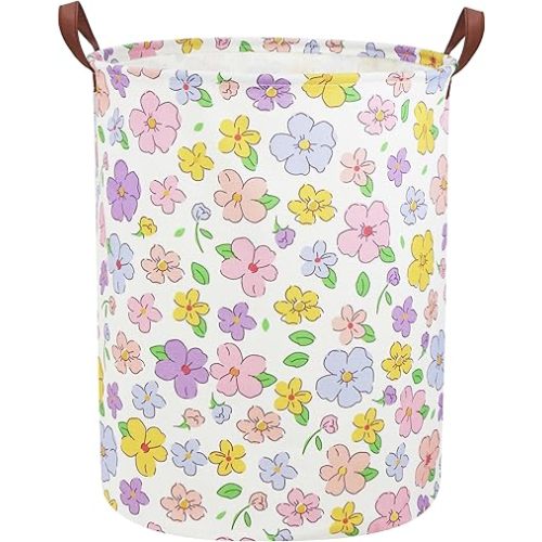 Kids Laundry Hamper,Flower Laundry Basket Collapsible Girls Storage Baskets for Home Decor,Office,Toy Organizer,(Flower)