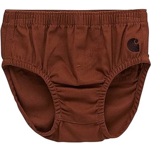 Carhartt Unisex Baby Canvas Diaper Cover, Brown, 3M