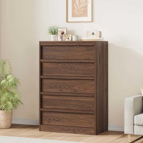 Dresser for Bedroom, Tall Dresser, Freestanding Vertical Drawer with Storage, Wooden Closet Chest Storage for Living Room, Hallway, Entryway