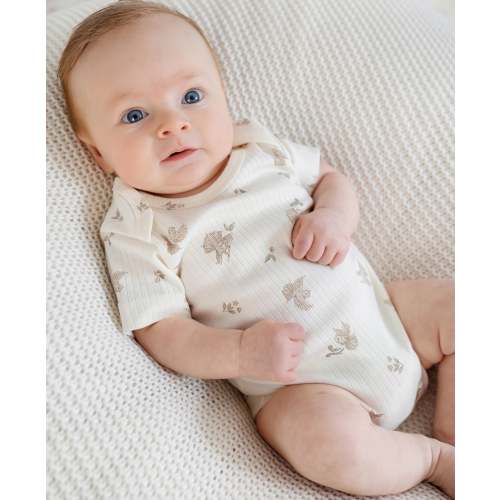 Babies' Organic Cotton Rib Short Sleeve Bodysuit
